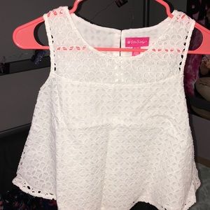 Lilly Pulitzer white cropped tank top